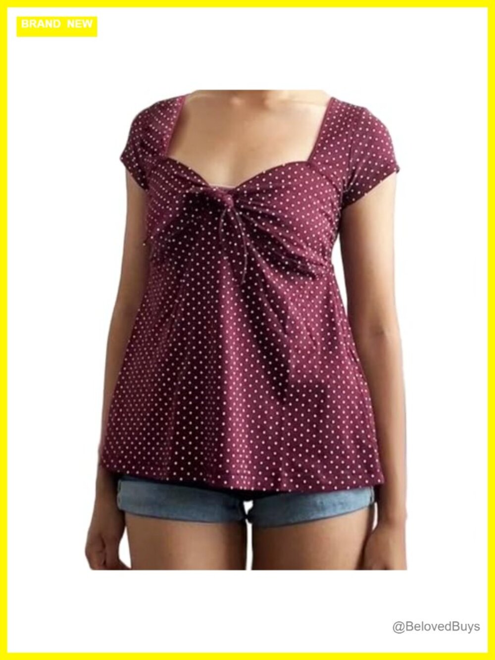 Women's Y2K Fairy Grunge Polka Dot Babydoll Top Puff Short Sleeve
